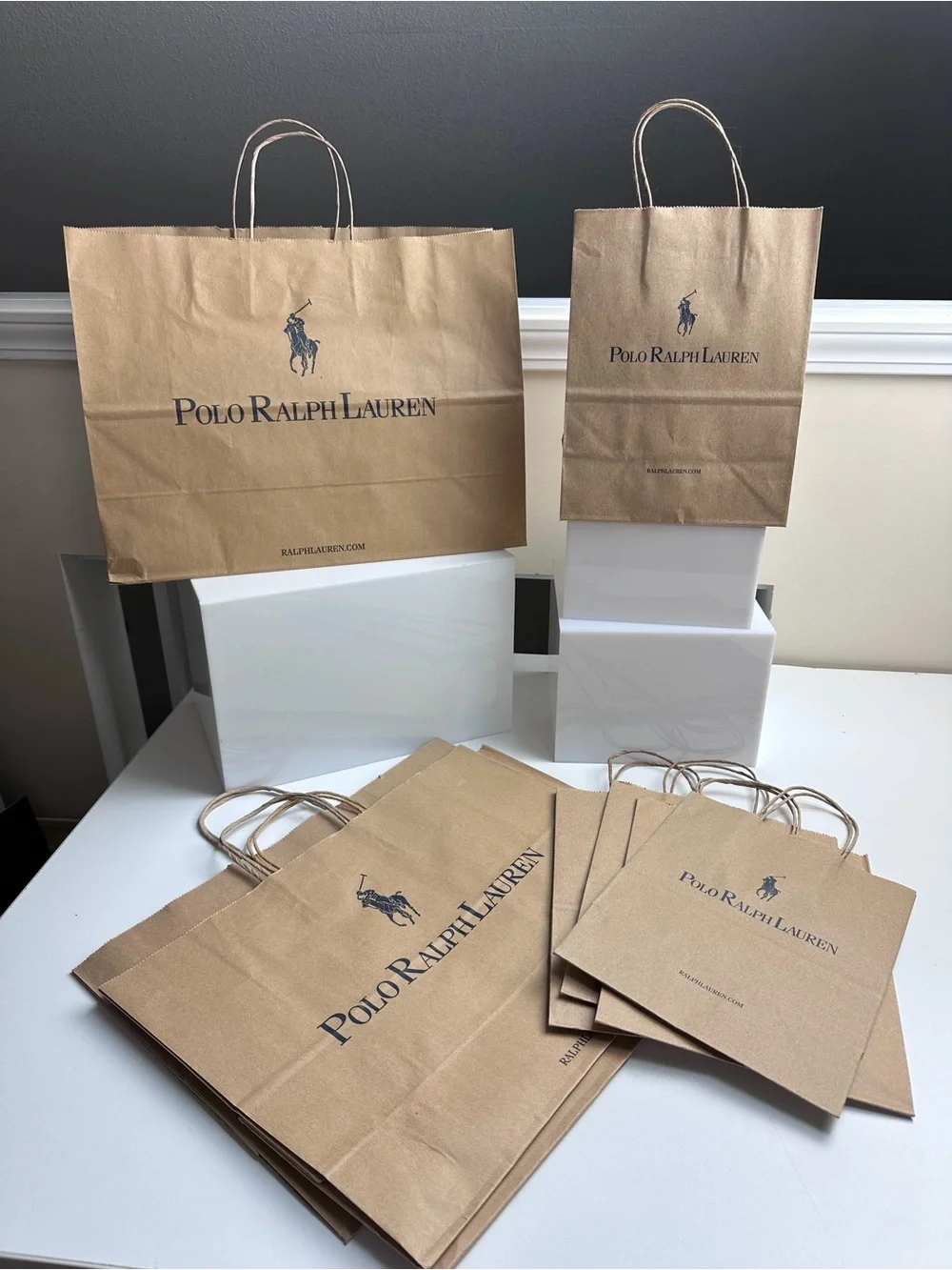 Polo Ralph Lauren Store Paper Shopping Bags 4 Large and 5 Small Bags